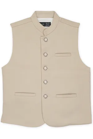 CAVIO Boys Mandarin Collar Pure Cotton Nehru Jackets