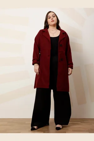 ATHENA Woolen Long Sleeve Single-Breasted Overcoat