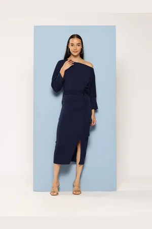 Chemistry Off-Shoulder Sheath Midi Dress