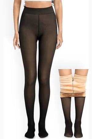 AlexVyan Winter DualTone Fleece Thermal Stockings