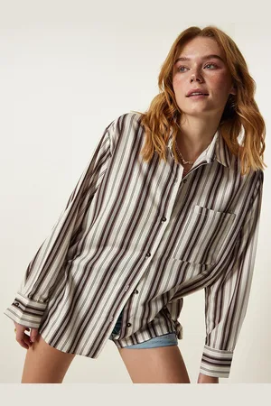 Happiness istanbul Women Opaque Striped Casual Shirt