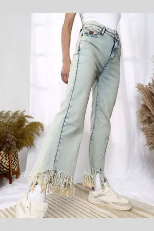 Campus Women Comfort Flared Mildly Distressed Heavy Fade Stretchable Jeans