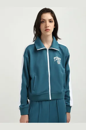 Tommy Hilfiger Women Solid Crop Sporty Jacket