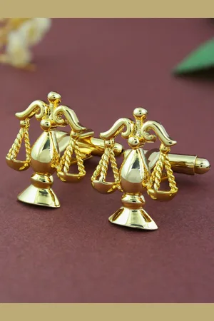 PELUCHE Men Gold-Toned Symbol Cufflink