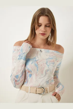 Happiness istanbul Floral Printed Off-Shoulder A-Line Dress