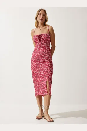 Happiness istanbul Women Floral Printed Sleeveless Sheath Dress