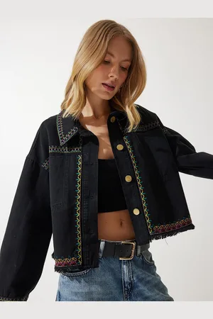 Happiness istanbul Women Washed Denim Jacket