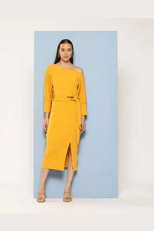Chemistry Off-Shoulder Sheath Midi Dress
