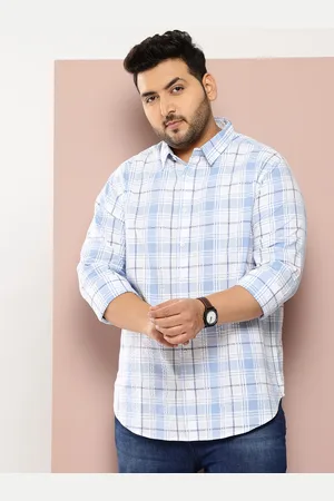 Sztori Men Plus Size Classic Checked Pure Cotton Casual Shirt