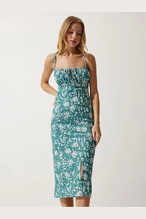 Happiness istanbul Women Floral Printed Sheath Midi Dress