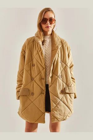 Bianco Lucci Checked Longline Jacket