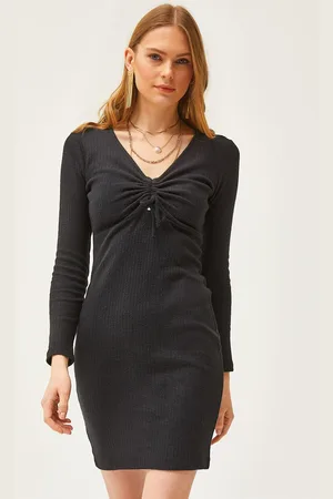 Olalook Long Sleeves Pure Cotton Bodycon Dress