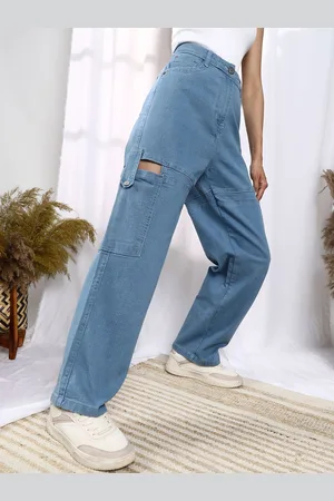 Campus Women Comfort Mid-Rise Bootcut Cutout Denim Stretchable Jeans