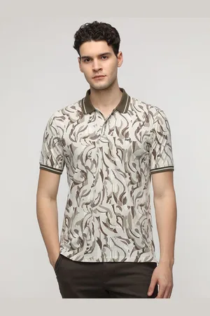 Crocodile Men Abstract Printed Polo Collar Pure Cotton Slim Fit T-Shirt