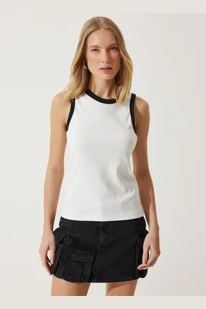 Happiness istanbul Women Solid Round Neck Cotton T-Shirt