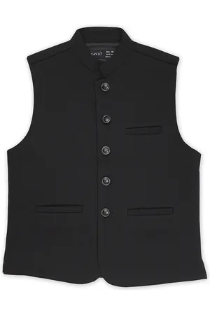 CAVIO Boys Mandarin Collar Pure Cotton Nehru Jacket