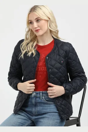 Tommy Hilfiger Women Solid Collarless Quilted Jacket