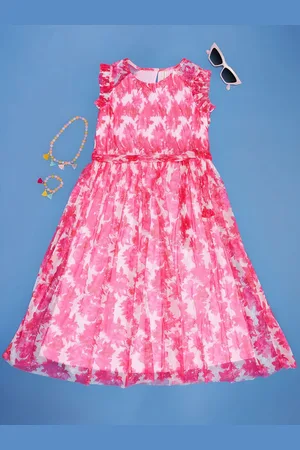Pantaloons Sweet Dream Girls Round Neck Fit & Flare Floral Dress