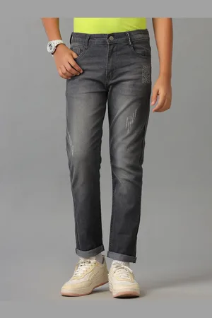 UNDER FOURTEEN ONLY Boys Slim Fit Mid-Rise Cotton Mildly Distressed Light Fade Jeans