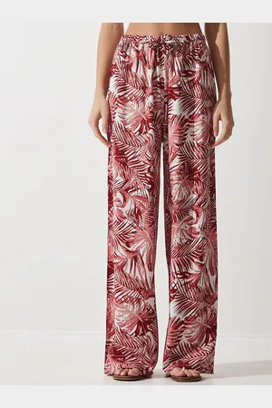 Happiness istanbul Women Loose Fit Floral Parallel Trousers