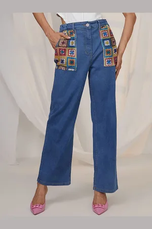 Campus Women Comfort Contrast Patch Denim Stretchable Jeans