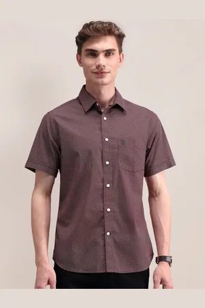 U.S. Polo Assn. Men Classic Spread Collar Micro Ditsy Printed Cotton Formal Shirt