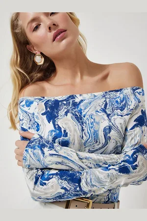 Happiness istanbul Women Floral Printed Off-Shoulder Puff Sleeve A-Line Dress