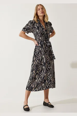 Happiness istanbul Women Printed A-Line Midi Dress