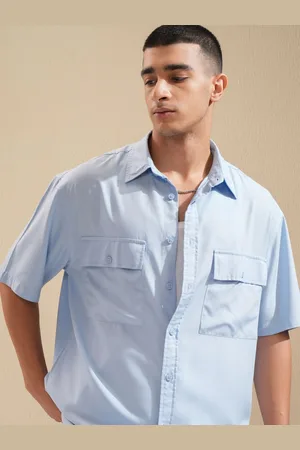 Highlander Men Solid Utility Pocket Oversized Shirt