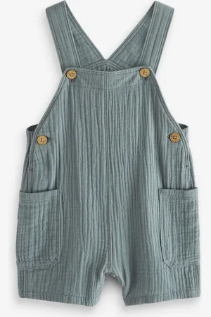 Next Infant Boys Dungaree Style Pure Cotton Rompers