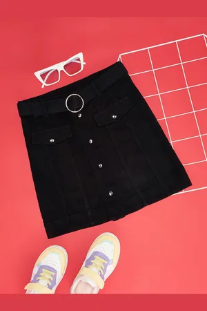 Pantaloons Girls Straight A- Line Mini Skirt
