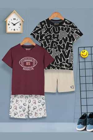 HELLCAT Boys Pack Of 2 Printed T-shirt with Shorts