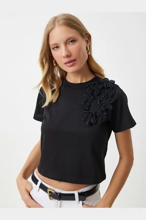 Happiness istanbul Women Solid Round Neck Cotton T-shirt