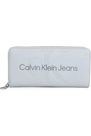 Calvin Klein Women Typography Printed PU Zip Around Wallet