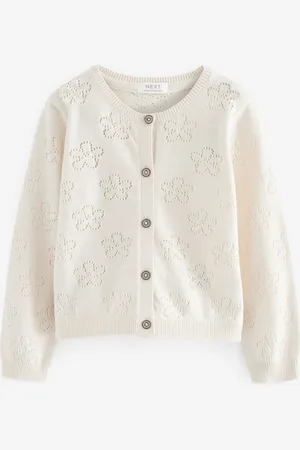 Next Girls Floral Self Design Pure Cotton Cardigan