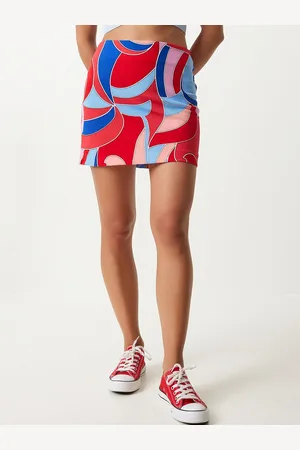 Happiness istanbul Abstract Straight Mini Skirts