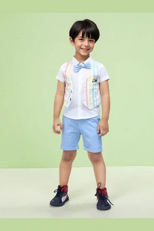 Toonyport Boys Printed Pure Cotton Shirt with Shorts