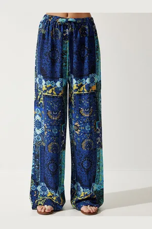 Happiness istanbul Women Floral Printed High-Rise Trousers