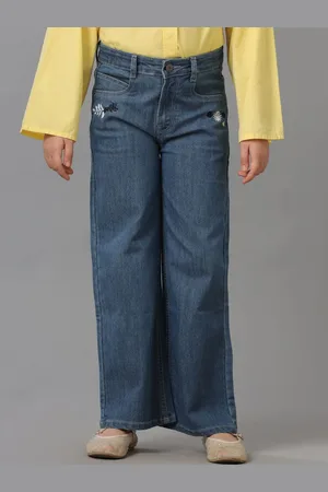 UNDER FOURTEEN ONLY Girls Flared Embroidered Jeans