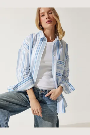 Happiness istanbul Women Opaque Striped Casual Shirt