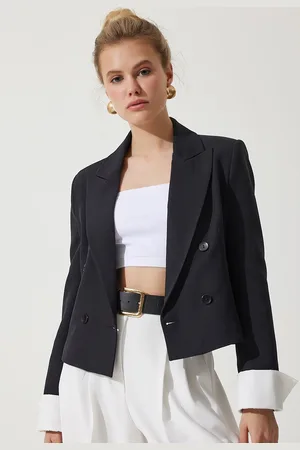 Happiness istanbul Women Crop Tailored Jacket