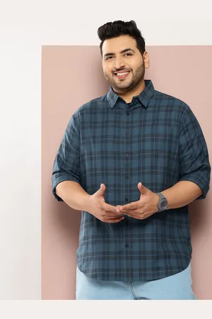Sztori Men Plus Size Classic Checked Pure Cotton Casual Shirt