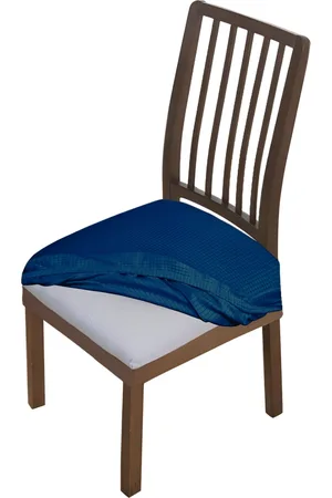 HOKIPO Blue Jacquard Stretchable Chair Seat Cover