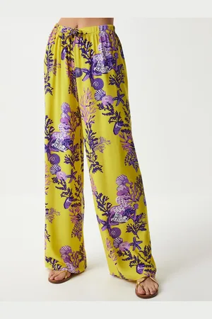 Happiness istanbul Women Floral Printed Loose Fit Parallel Trousers