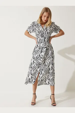 Happiness istanbul Women Printed Shirt Midi Dress