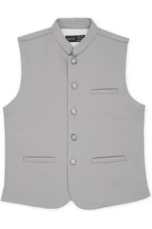 CAVIO Boys Mandarin Collar Pure Cotton Nehru Jackets