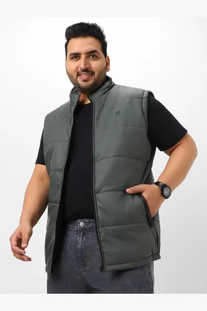 URBANO Men Plus Size Sleeveless Zippered Puffer Jacket
