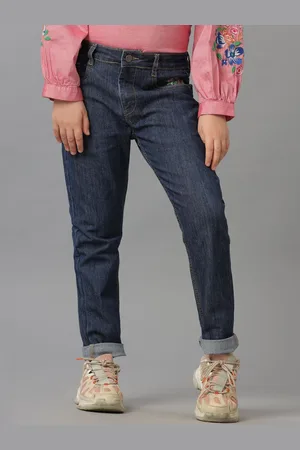 UNDER FOURTEEN ONLY Girls Mid-Rise Slim Fit Light Fade Jeans