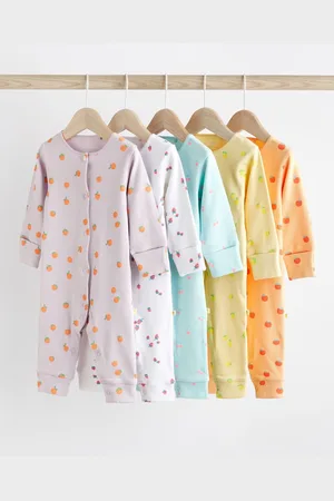 Next Infant Girls Pack of 5 Printed Sleepsuit