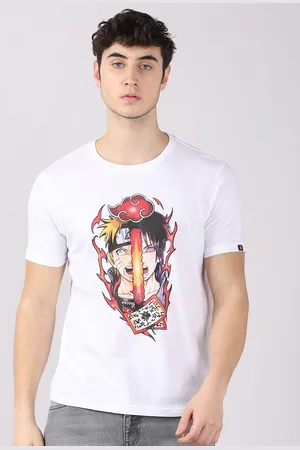 Bushirt Men Graphic Printed Naruto Round Neck T-Shirt